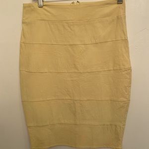 DownEast Yellow Pencil Skirt Medium